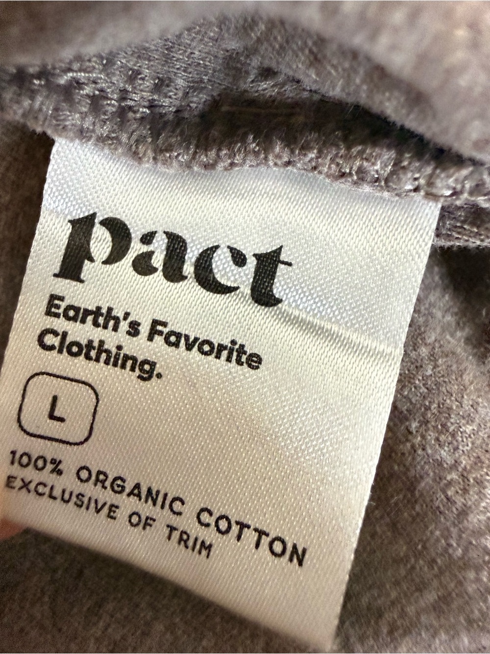 Pact Organic Airplane Tapered Leg Pants Deep Taupe Heather - Large - Picture 5 of 6